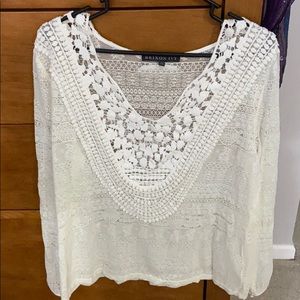 Boho White Lace Long Sleeve Shirt